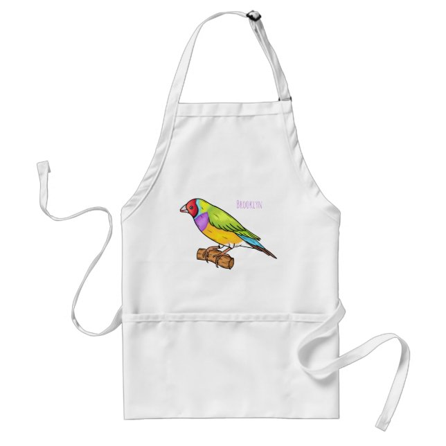 Gouldian finch bird Cartoon Illustration Schürze (Vorne)