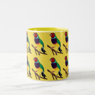 ~ Gouldian Finch ~ Original Art ~ Zweittone-Kaffee Zweifarbige Tasse