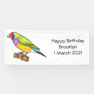 Gouldianfink-Vogel-Cartoon-Illustration Banner