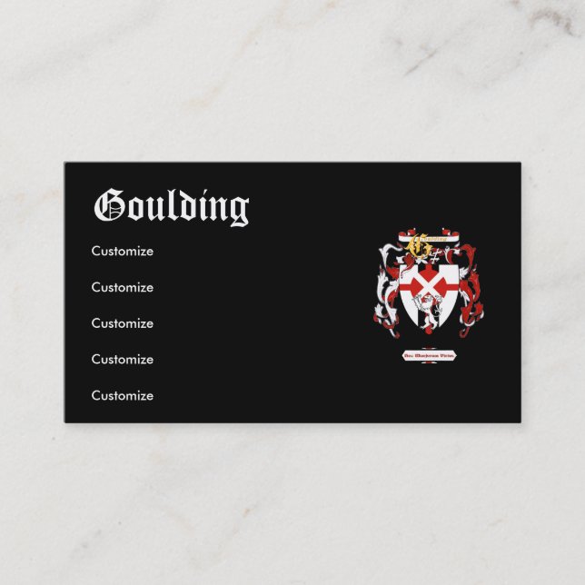Goulding - Geschäft/Visitenkarte - Goulding Visitenkarte (Vorderseite)
