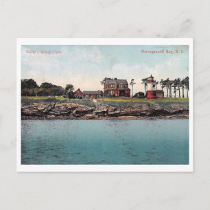 Gould's Island Leuchtturm, Narragansett Vintage Postkarte