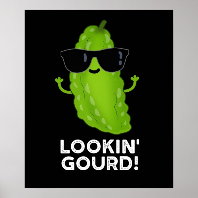 Gourd Funny Cool Veggie Pun Dark BG Poster (Vorne)
