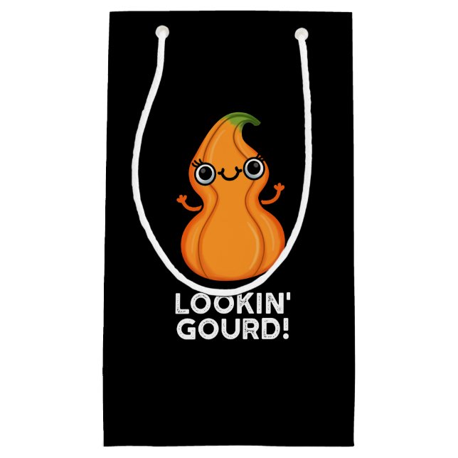Gourd Funny Veggie Pun Dark BG Kleine Geschenktüte (Vorderseite)