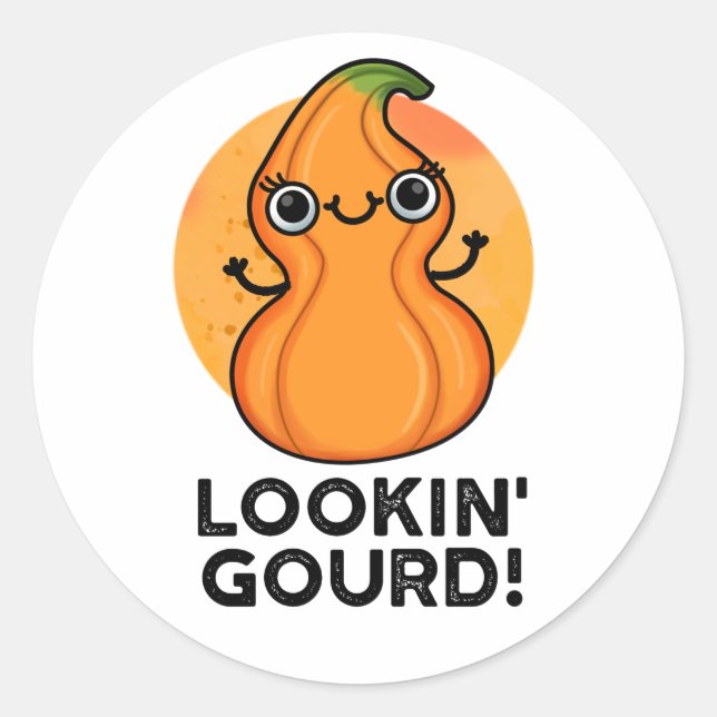 Gourd Funny Veggie Pun suchen Runder Aufkleber (Vorderseite)