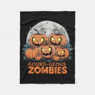 Gourd-geous Zombies Spooky Zombie Pumpkins Funny H Fleecedecke