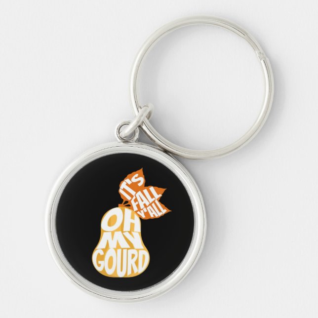 Gourd It's Fall Y’all Funny Retro Fall Pun Schlüsselanhänger (Vorne)