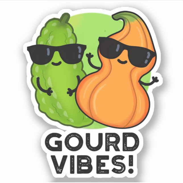 Gourd Vibes Funny Veggie Pun Aufkleber (Vorderseite)