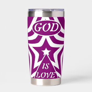Gourde Isotherme Achempong Dieu Est L'Amour Étoile Deep Purple 