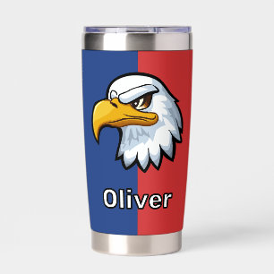 Gourde Isotherme Aigle de dessin animé patriotique personnalisé en