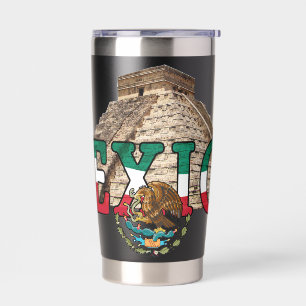 Gourde Isotherme Aigle Mexicaine Et Pyramide