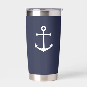 Gourde Isotherme Ancre bleue marine