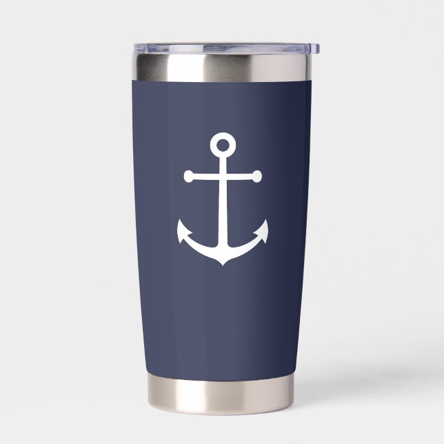 Gourde Isotherme Ancre bleue marine (Gauche)