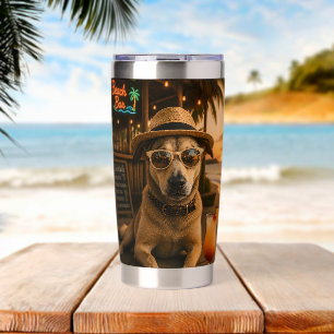 Gourde Isotherme Art imprimable mural de chien de plage drôle