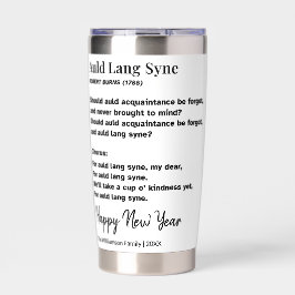 Gourde Isotherme Auld Lang Syne Lyrics New Year's Eve Toast Custom