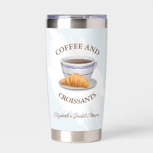 Gourde Isotherme Baby Shower Café et Croissants