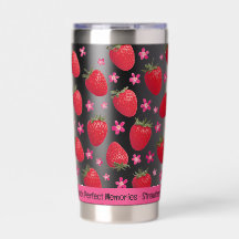 Berry Sweet Black Strawberry Floral Tumbler