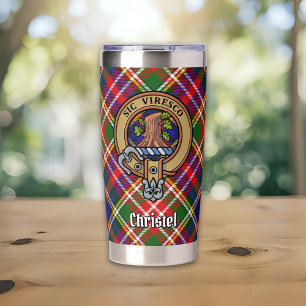 Gourde Isotherme Blason de Clan Christie sur tartan