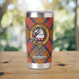 Gourde Isotherme Blason de Clan Hepburn sur tartan