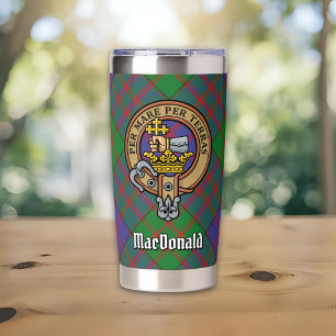 Gourde Isotherme Blason du clan MacDonald sur tartan