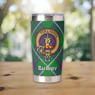 Gourde Isotherme Blason du clan MacIntyre sur tartan