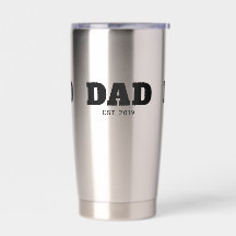 Bold Black Text Est Year Dad