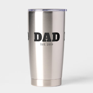 Gourde Isotherme Bold Black Text Est Year Dad