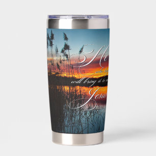 Gourde Isotherme Bonne œuvre coucher de soleil sur l'étang