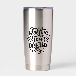 Gourde Isotherme Bouteille d'eau avec citation positive en typograp