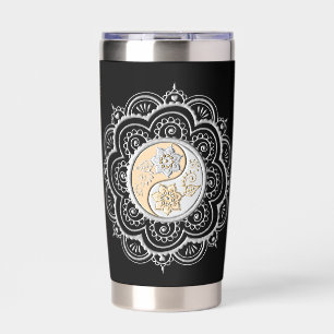 Gourde Isotherme Bouteille d'eau Mandala argent et or