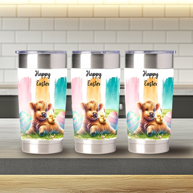 Gourde Isotherme Brosse colorée Vache des montagnes de Pâques 20oz (Créateur téléchargé)