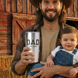 Gourde Isotherme Cadeau pour nouveau papa année où papa a été établ