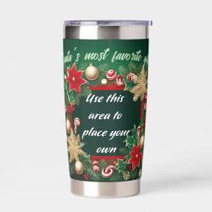Gourde Isotherme Cadre de Noël personnalisé sur un