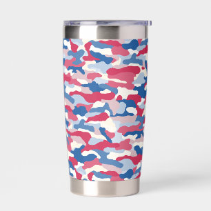 Gourde Isotherme Camouflage rouge blanc et bleu