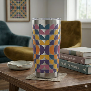 Gourde Isotherme Cercles Rétro Gras Tumbler Thermique   Milieu de S