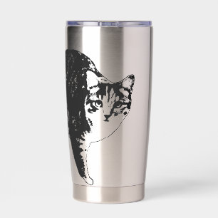 Gourde Isotherme Chat tigré sous les lumières de fête