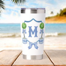 Chinoiserie Aquarelle Bow Topior Monogramme Crest