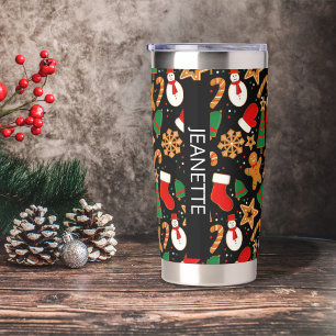 Gourde Isotherme Christmas Gingerbread Cookie Nom personnalisé