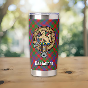 Gourde Isotherme Cimier du clan MacGowan sur tartan