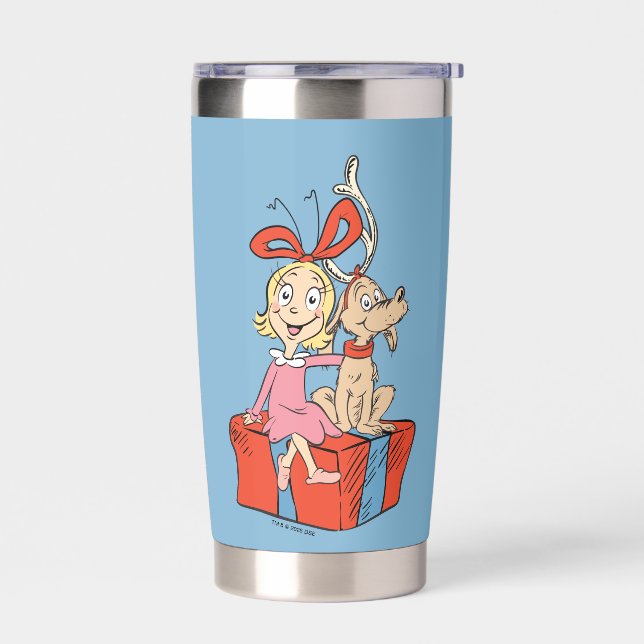 Gourde Isotherme Cindy Lou Who and Max on a Present (Gauche)