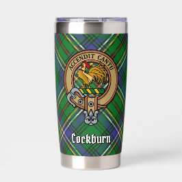 Gourde Isotherme Clan Cockburn Crest sur Tartan