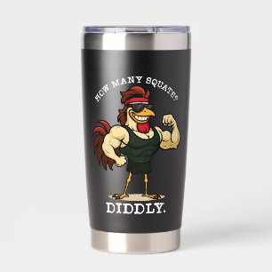 Gourde Isotherme Combien de squats ? Diddly – Funny Rooster Gym