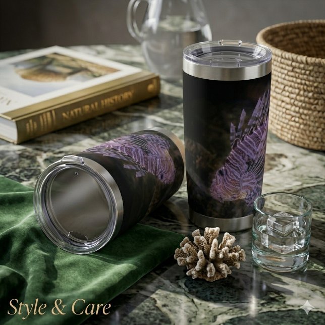 Gourde Isotherme Conception de poisson lion personnalisée (Lion Fish Design Custom Insulated Tumbler)