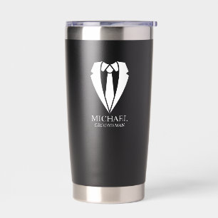 Gourde Isotherme Costume Mariage noir et Cravate Groomsmans personn