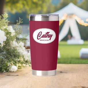 Gourde Isotherme Cranberry Red Stylisé Mariage Bridesmaid