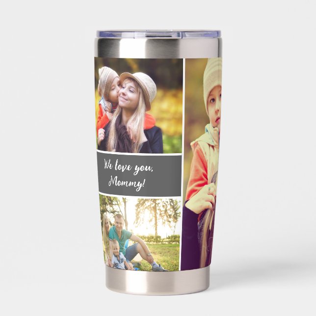 Gourde Isotherme Custom We love you Mommy 5 Photo Collage (Extérieur)
