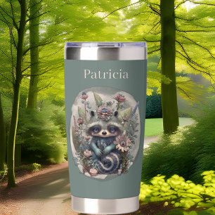 Gourde Isotherme Cute Country raccoon ajouter nom