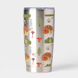 Gourde Isotherme Cute Hedgehog Nature Floral Rainbow Motif