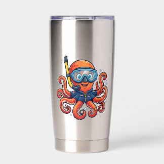 Gourde Isotherme Cute Snorkeling Octopus - Ocean Explorer