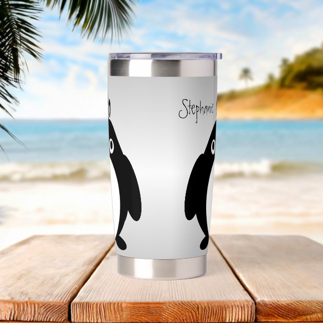 Gourde Isotherme Design de pingouin personnalisé (Avant)