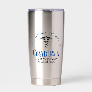 Gourde Isotherme Diplôme Médicale bleu personnalisé